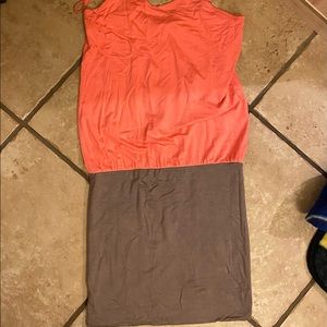 Beach time dress coral and brown size 4